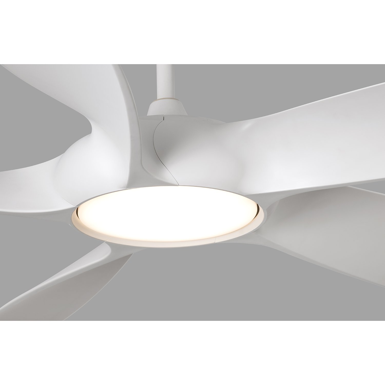 FARO BARCELONA 33548 - COCOS Ventilador de techo con luz LED, color blanco y motor DC, 5 palas