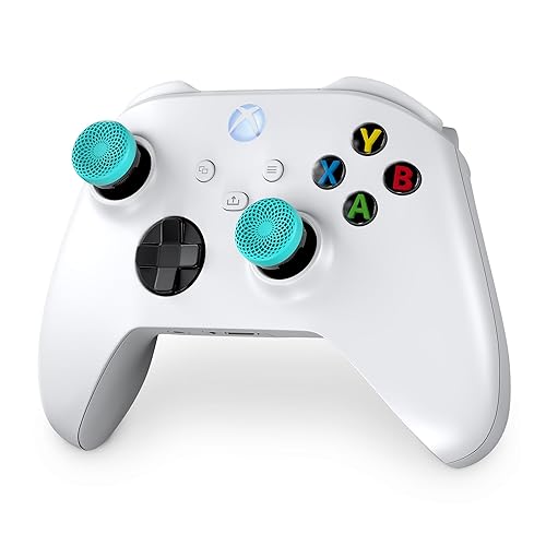 Miniatura 3 de KontrolFreek Lotus para Xbox One y Xbox Series X Controller Thumbsticks de rendimiento 2 cóncavos de altura media Verde azuladotransparente