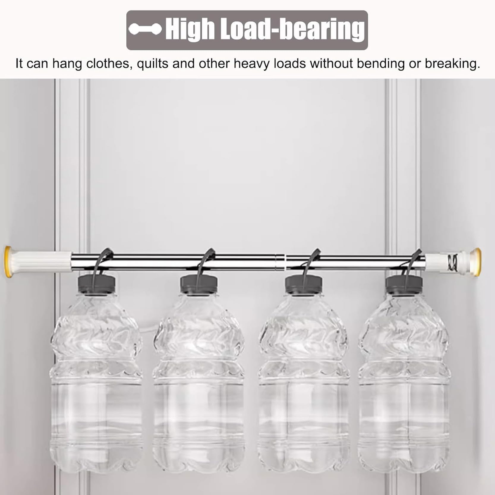 Gardinenstange Ohne Bohren, Verstellbare Vorhangstange, Spannstangen für Vorhänge Ausziehbar, Fenstervorhangstangen für Badezimmer Wohnzimmer, Raumteiler-Duschvorhangstange(Size:130-240cm)