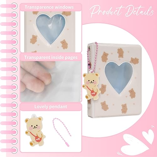 Vista 33 de Carpeta para tarjetas fotográficas Kpop de 3 pulgadas, soporte para tarjetas fotográficas Kpop, mini álbum de fotos, álbum Kpop con colgante
