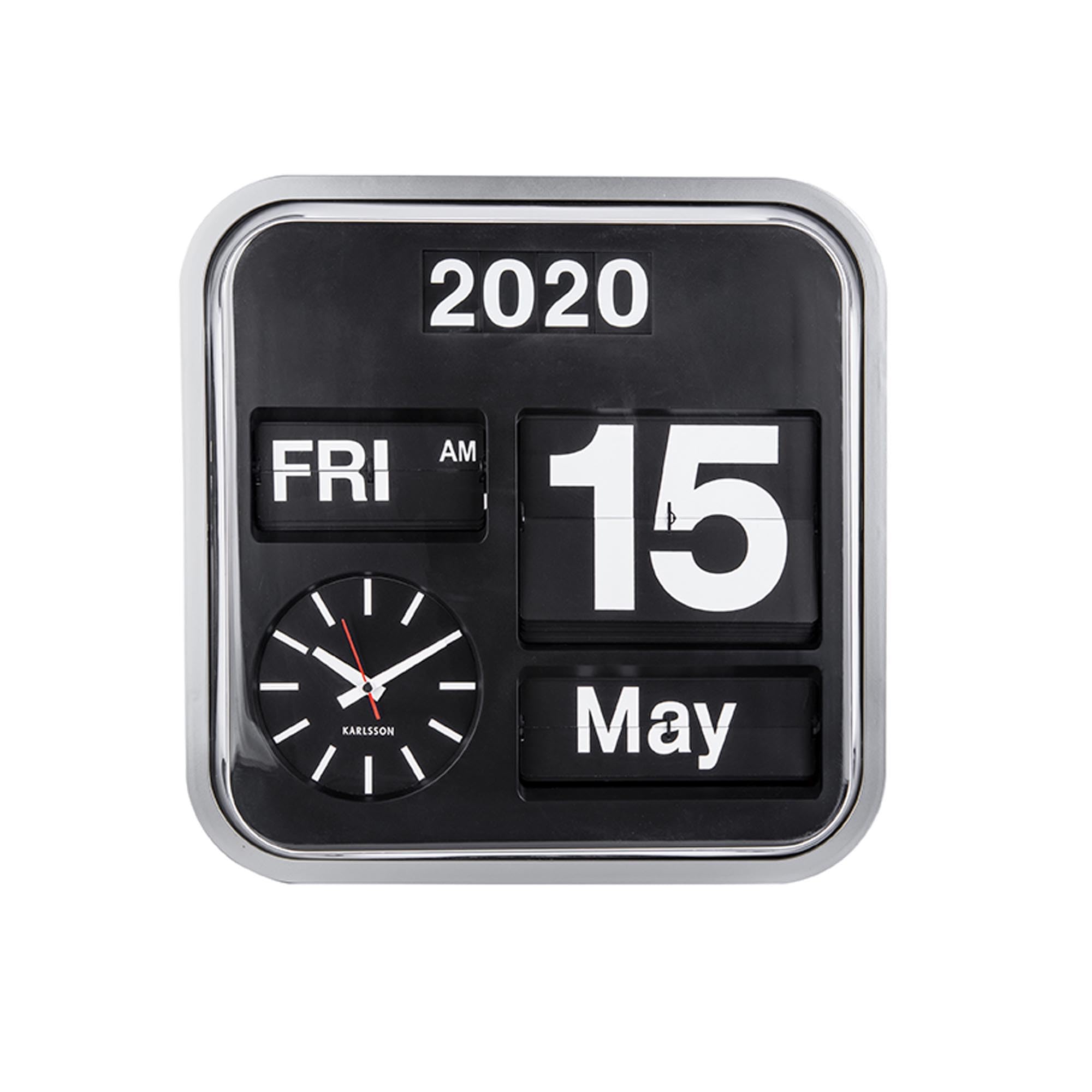 Karlsson Big Flip Calendar Clock Silver : Amazon.in: Home