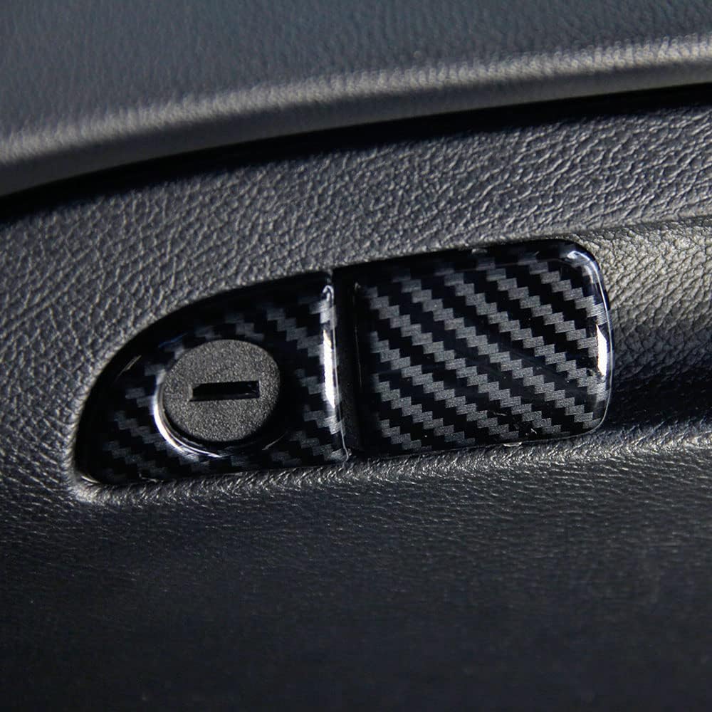Carbon Fiber Glove box handle Switch Cover Trim For Dodge Challenger 2015-2023