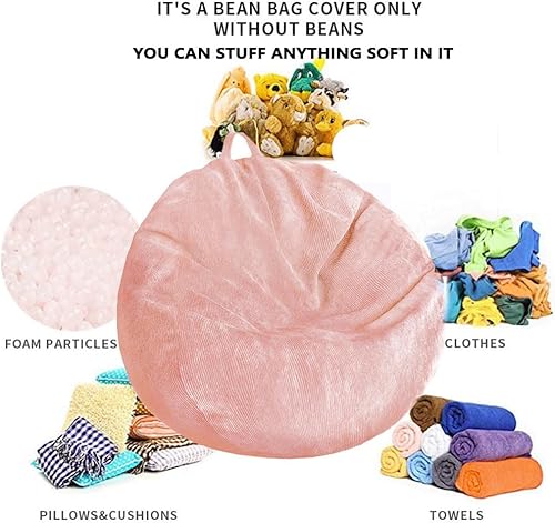 Miniatura 40 de Funda para puf de almacenamiento de animales de peluche (sin relleno), lavable, ultra suave, para organizar juguetes de peluche o textiles, puf para