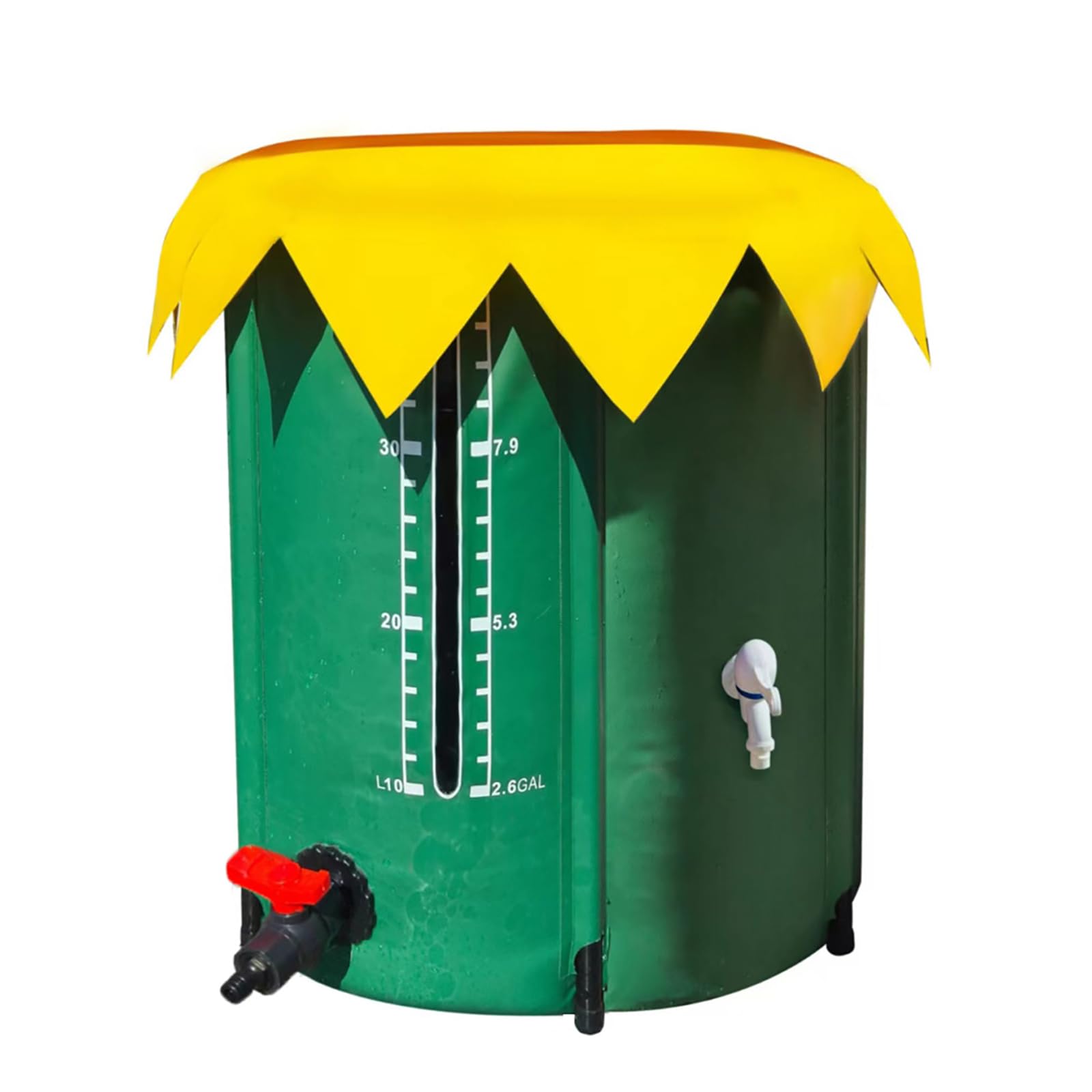 Water Butts With Stand And Tap, Foldable Rain Barrel With Filter Spigot Downspout Overflow Kit, Filter Mesh, Collapsible Water Collection System Catcher,100L