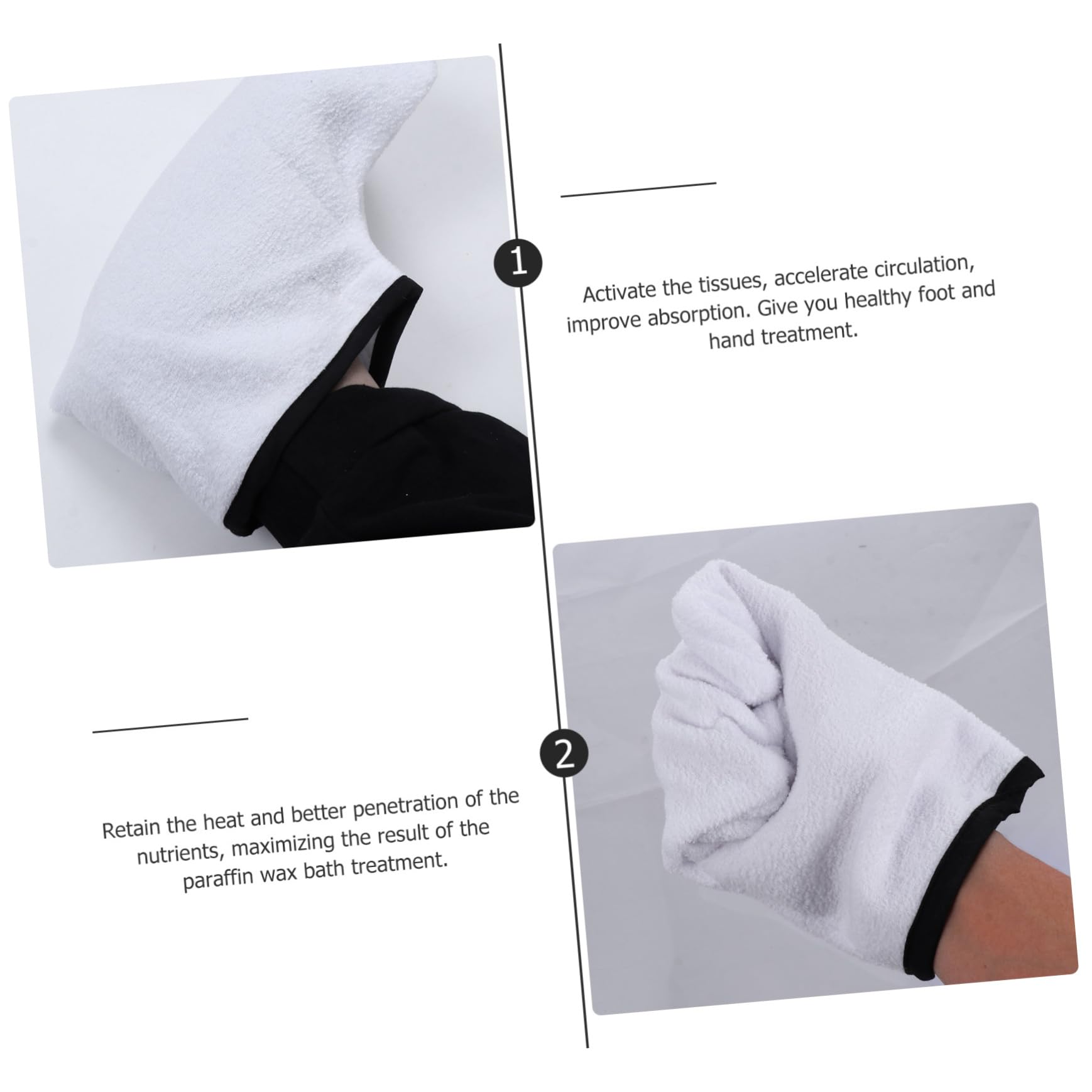 4pcs Wax Gloves Down Mittens Paraffin Wax Mittens Paraffin Wax Refill Feet Cover Bags Insulated Mitts Paraffin Hand Gloves Spa Paraffin Wax Gloves White Tool Take a Bath