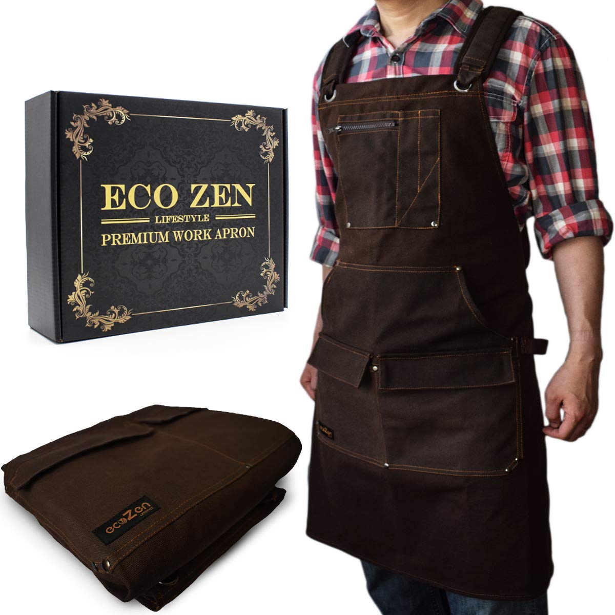 EcoZen Lifestyle Waxed Canvas Work Apron EcoZen Lifestyle Waxed Canvas Work Apron