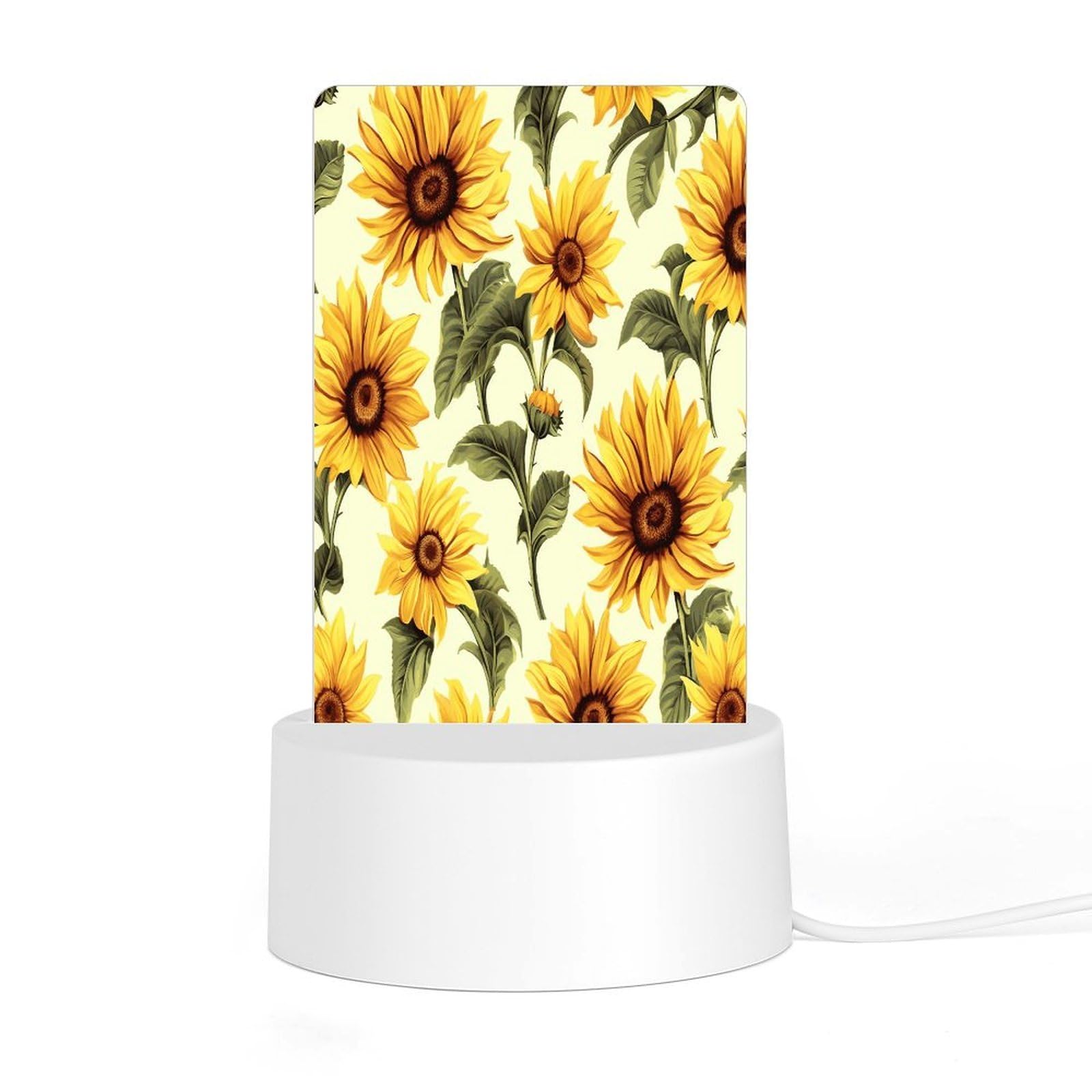 Adfgyerh Style Summer Sunflower Night Light Acrylic Material Easy Installation, Home Decor Usb Interface Power Supply, Lamp For Restaurant Bar Cafe Room Decor