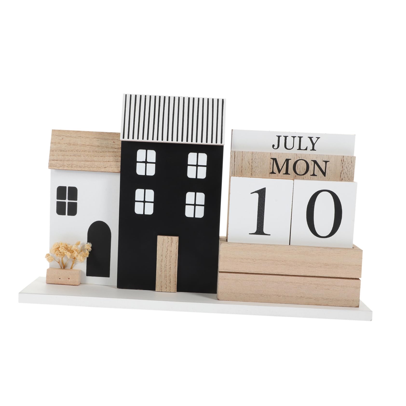 SHOWERORO Calendario Da Scrivania in Legno Calendario Riutilizzabile Decorazione Da Scrivania Settimanale Da Tavolo