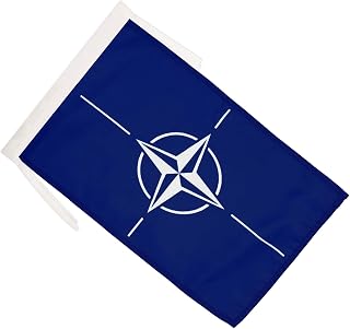 AZ FLAG NATO Flag 18'' x 12'' cords - North Atlantic Treaty Organization SMALL flags 30 x 45cm - Banner 18x12 in