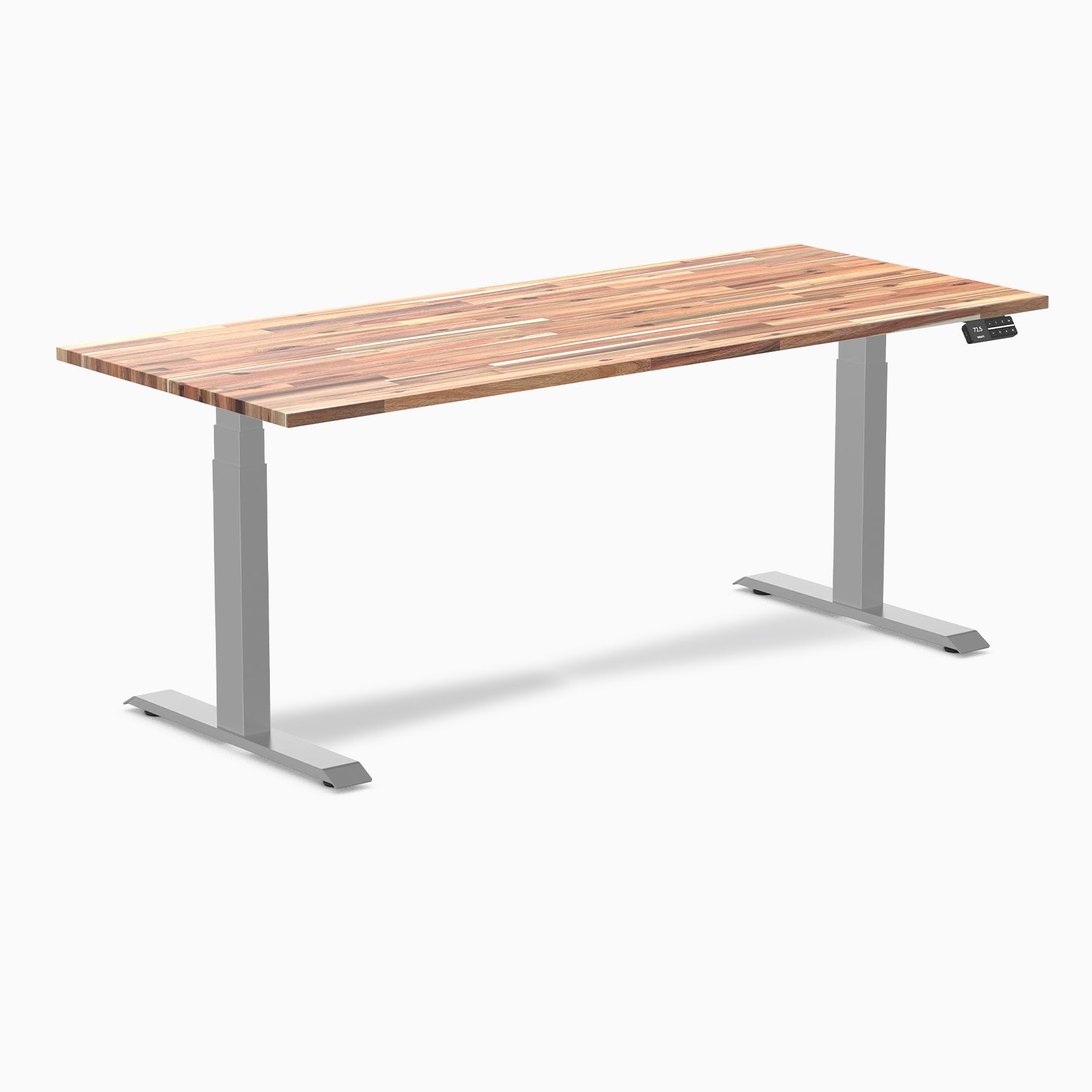 Desky Electric Standing Desk, 72 x 30 inch Softwood Height Adjustable Sit Stand Desk, Dual Motor, Memory Presets, Ergonomic Workstation for Home Office – Acacia Wood Top