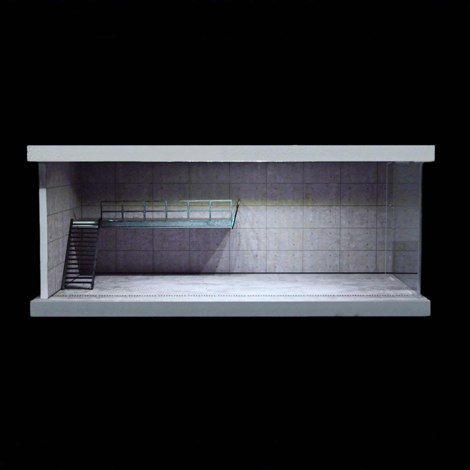 1:64 Diorama 2 Tier Garage Modell LED Lichit Werkstatt Szene Display