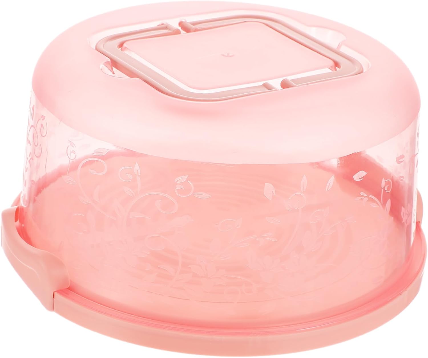 Luxshiny Cake Carrier Container Cake Plate Stand with Dome Cover Cake Display Stand Round Cake Carrier Holder for Pie Cupcake Pink