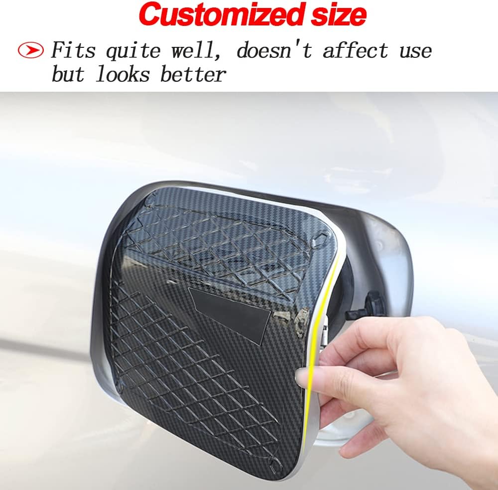 XITER Car Carbon Fiber Gas Tank Cover Cap, 1 Pc Fuel Tank Door Cover Fit for Toyota Camry 2018-2024, Fuel Filler Cap Trim Protector Accessories (Carbon Fiber)