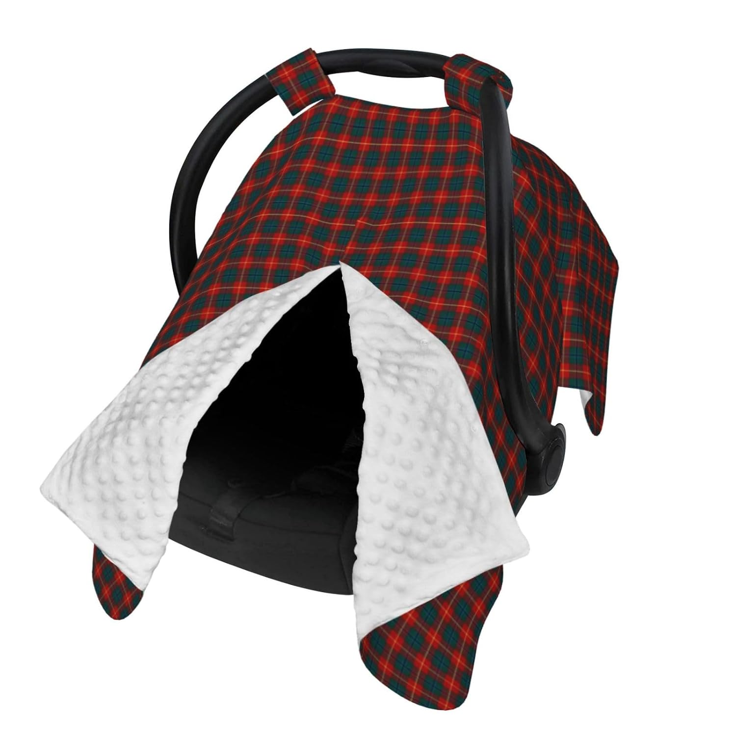 Clan Turnbull Red and Green Plaid Scottish Baby Car Seat Cover & Breastfeeding Nursing Cover - Breathable Stretch Fabric Multi-Use Nursing Cover for Breastfeeding