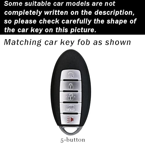 Miniatura 3 de ontto Protector de llavero de 5 botones para Nissan con funda de cuero Keychian para Livina NV200 Tiida Teana Qashqai rojo