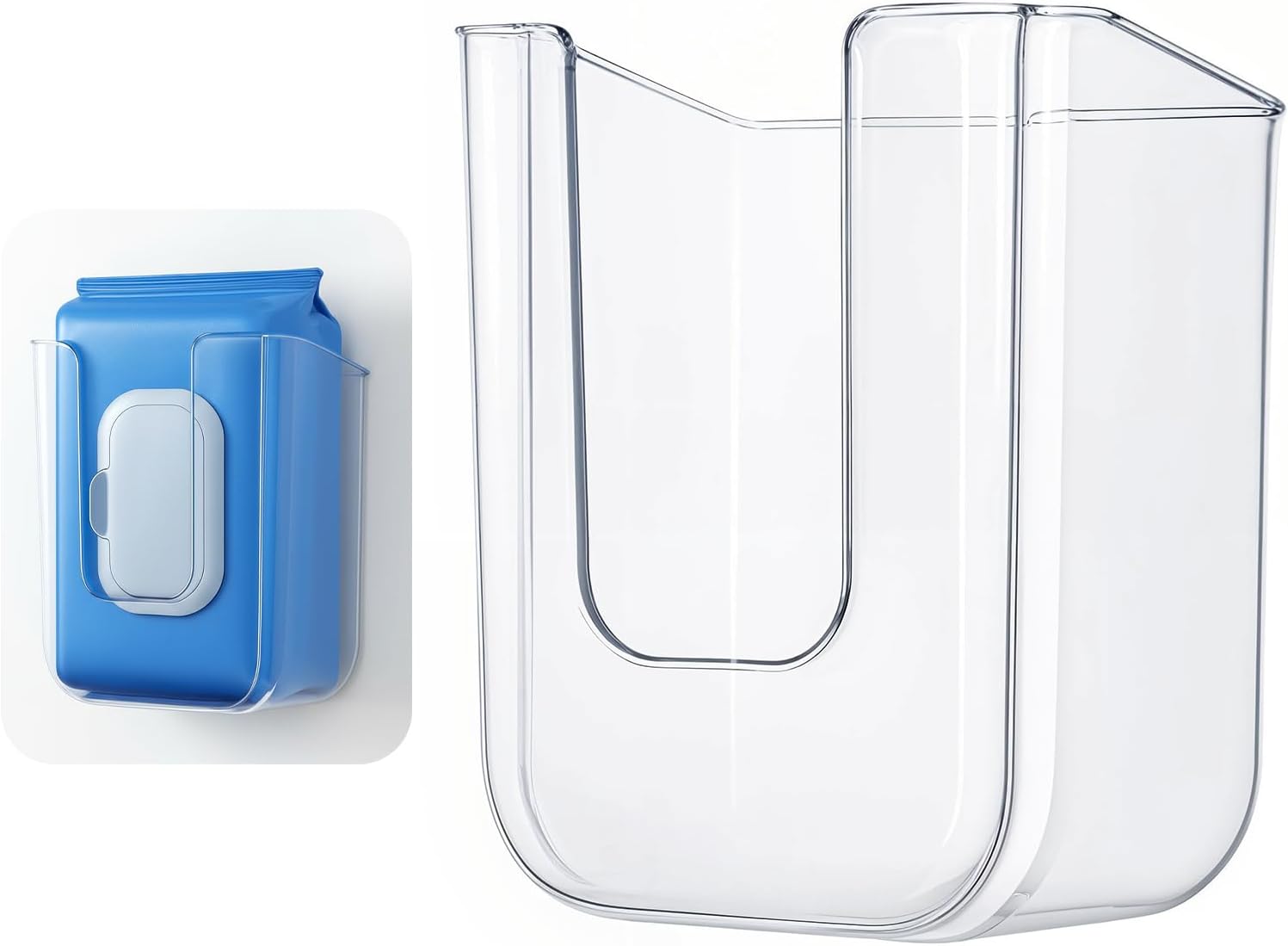 Clear Wall Mounted Wipe Dispenser, Reusable Wet Wipes Holder Box