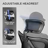 SIHOO M18 Office Chair Ergonomic Desk Chair, Breathable Mesh Design High Back Computer Chair, Adjustable Headrest and Lumbar Support, Upgraded to Rollerblade Wheels (Black) - 7