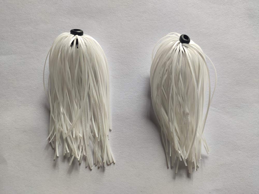 8 Bundles 50 Strands Silicone Skirts Jigs Replacement Skirts DIY Fly Tying Fishing Lure Accessories Buzzbaits Spinnerbaits Color All White