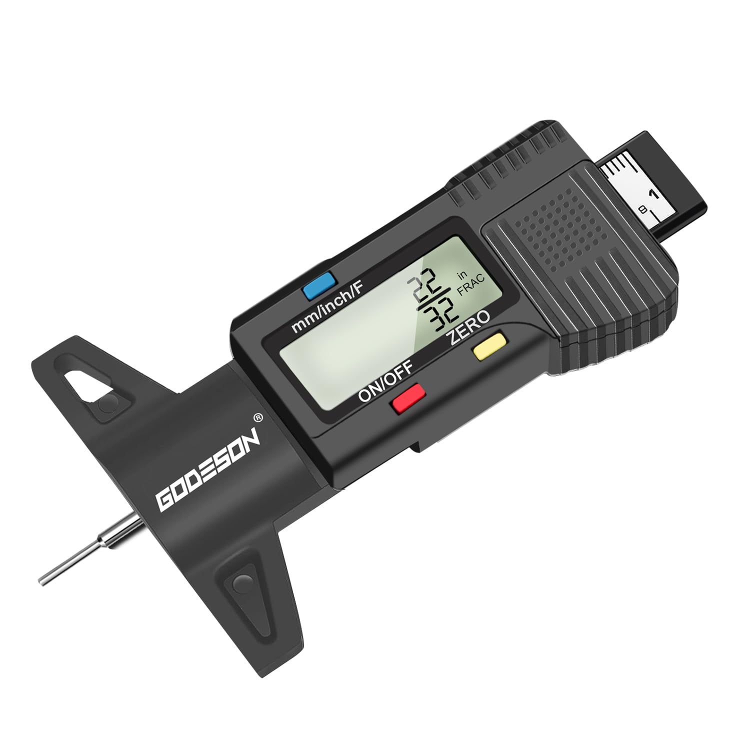 Godeson Digital Tire Tread Depth Gauge - 3 Modes: Fractional Inch, Decimal Inch, Millimeter - Accurate for Cars, Trucks, Vans, SUVs