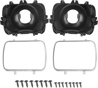 BHB 2P Headlight Mounting Bucket Kit 5x7 Compatible with 42437 Headlamp Mounting Replacement for Chevrolet Express GMC Cadillac Pontiac Oldsmobile Buick Savana 1500 2500 3500 Safari Yukon Topkick