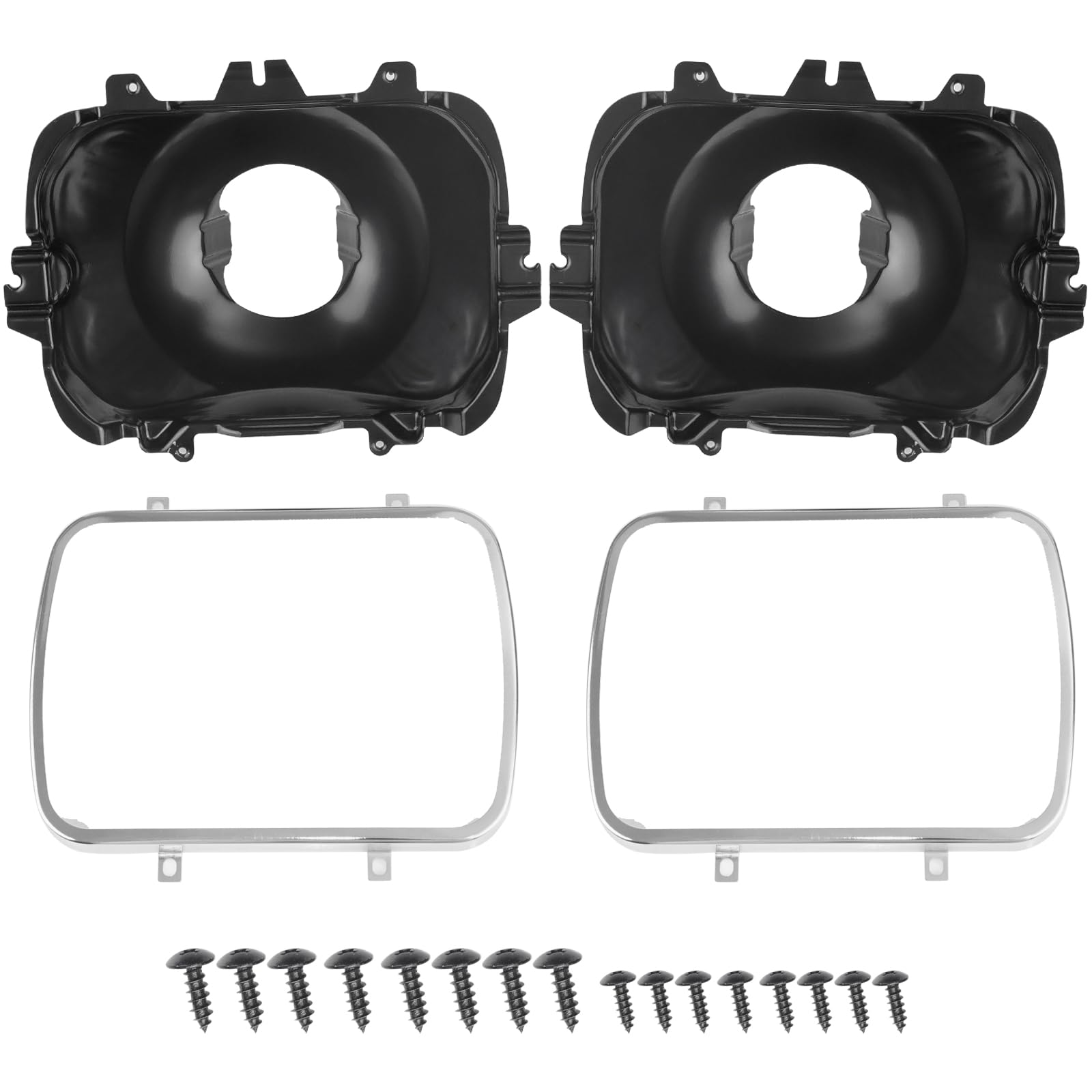 Photo 1 of BHB 2P Headlight Mounting Bucket Kit 5x7 Compatible with 42437 Headlamp Mounting Replacement for Chevrolet Express GMC Cadillac Pontiac Oldsmobile Buick Savana 1500 2500 3500 Safari Yukon Topkick