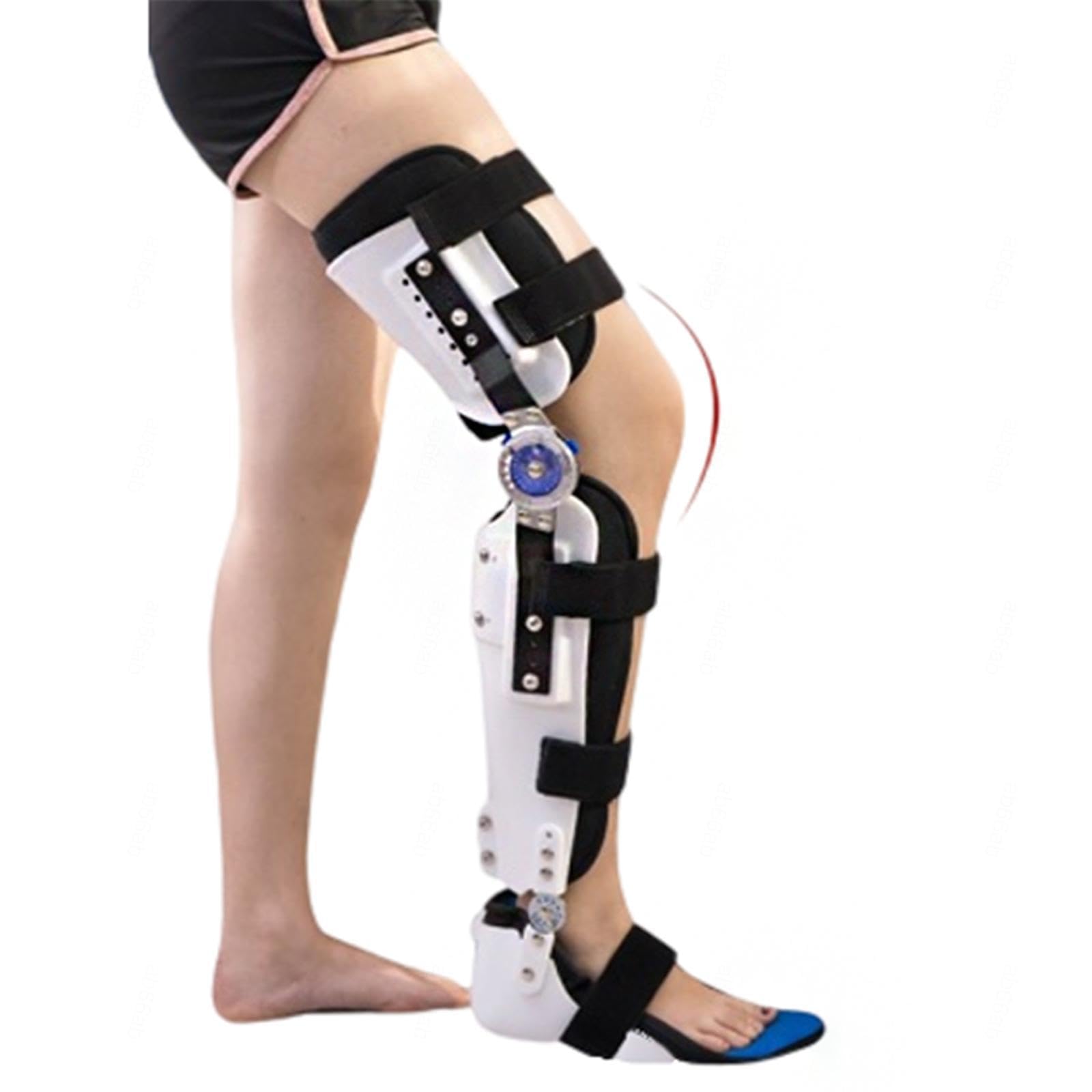 Rodillera Articulada Postoperatoria, Soporte de Pierna Inmovilizador de Rodilla Ajustable con Estabilizadores de Pierna Laterales Para Rodilla de Rehabilitación Ortopédica Estabilización,M-Right