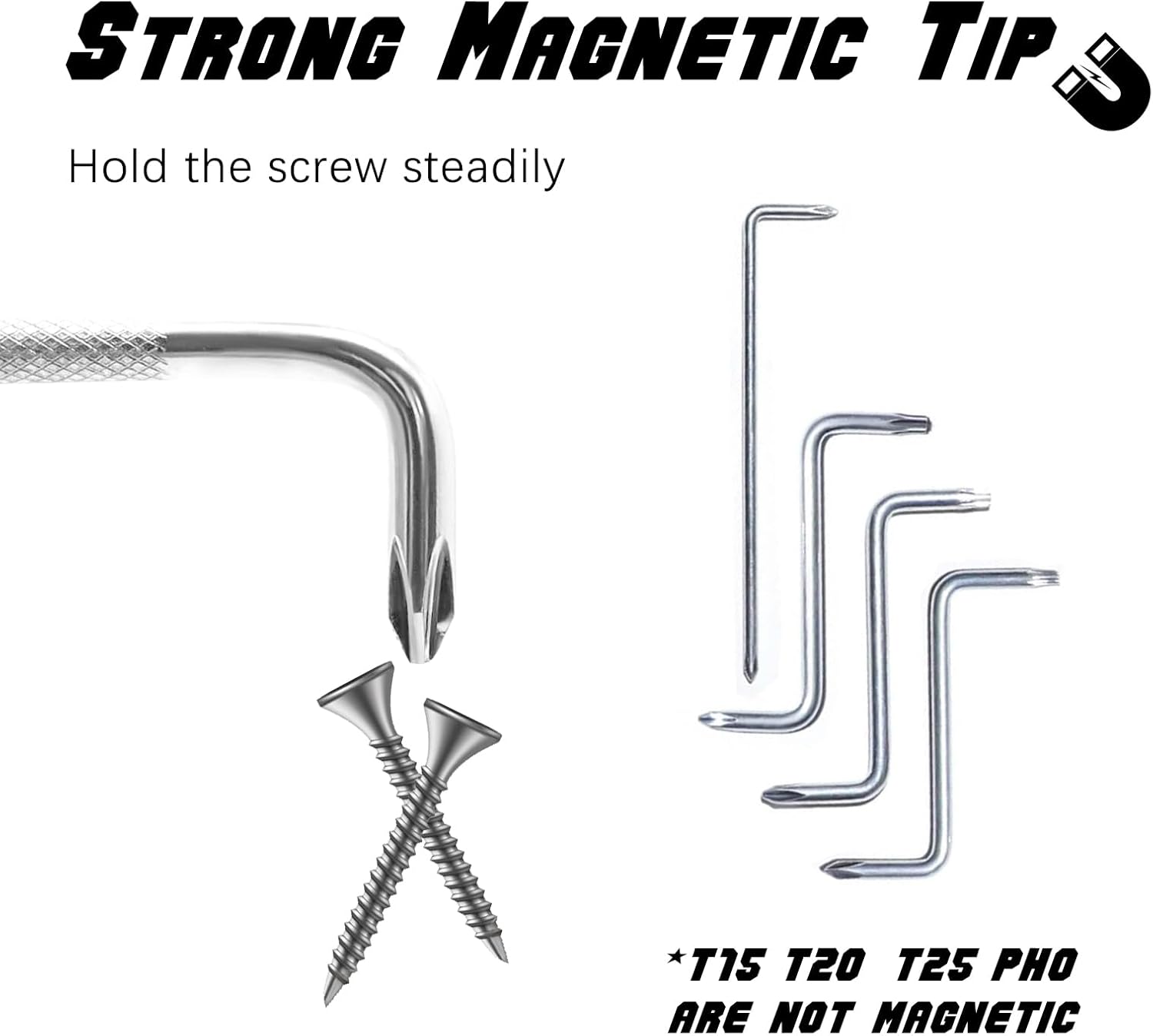 7 PCS Right Angle Screwdriver, Ph3/Ph2/Ph1/Ph0/T25/T20/T15 Offset Screwdrivers Set, Flat Head 90 Degree Screw Driver, Angled Phillips Head Screwdriver Bent Low Profile
