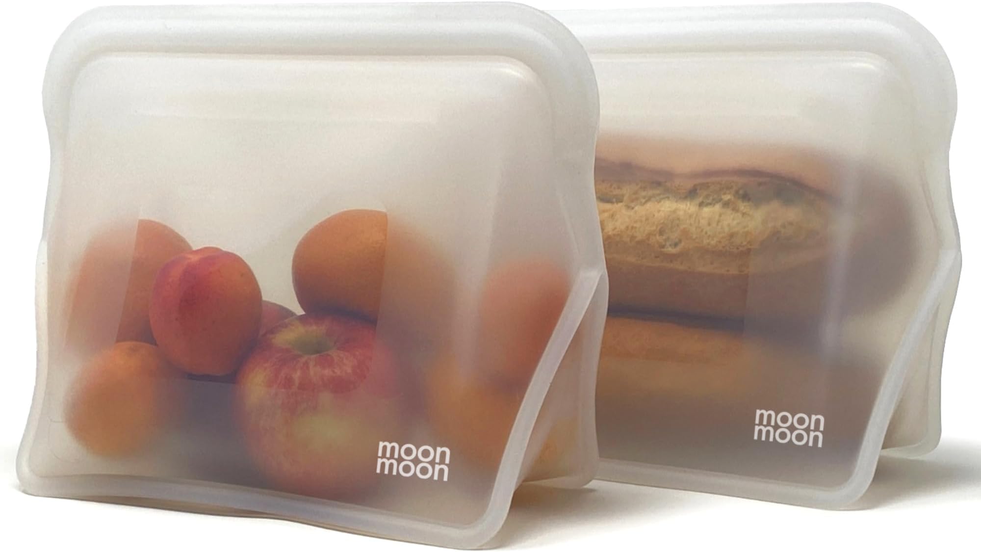 Silicone Food Storage Bags | Reusable Freezer Bags for Batch Cooking & Meal Prep | Dishwasher & Microwave Safe | 2 Set 1500ml (Clear)