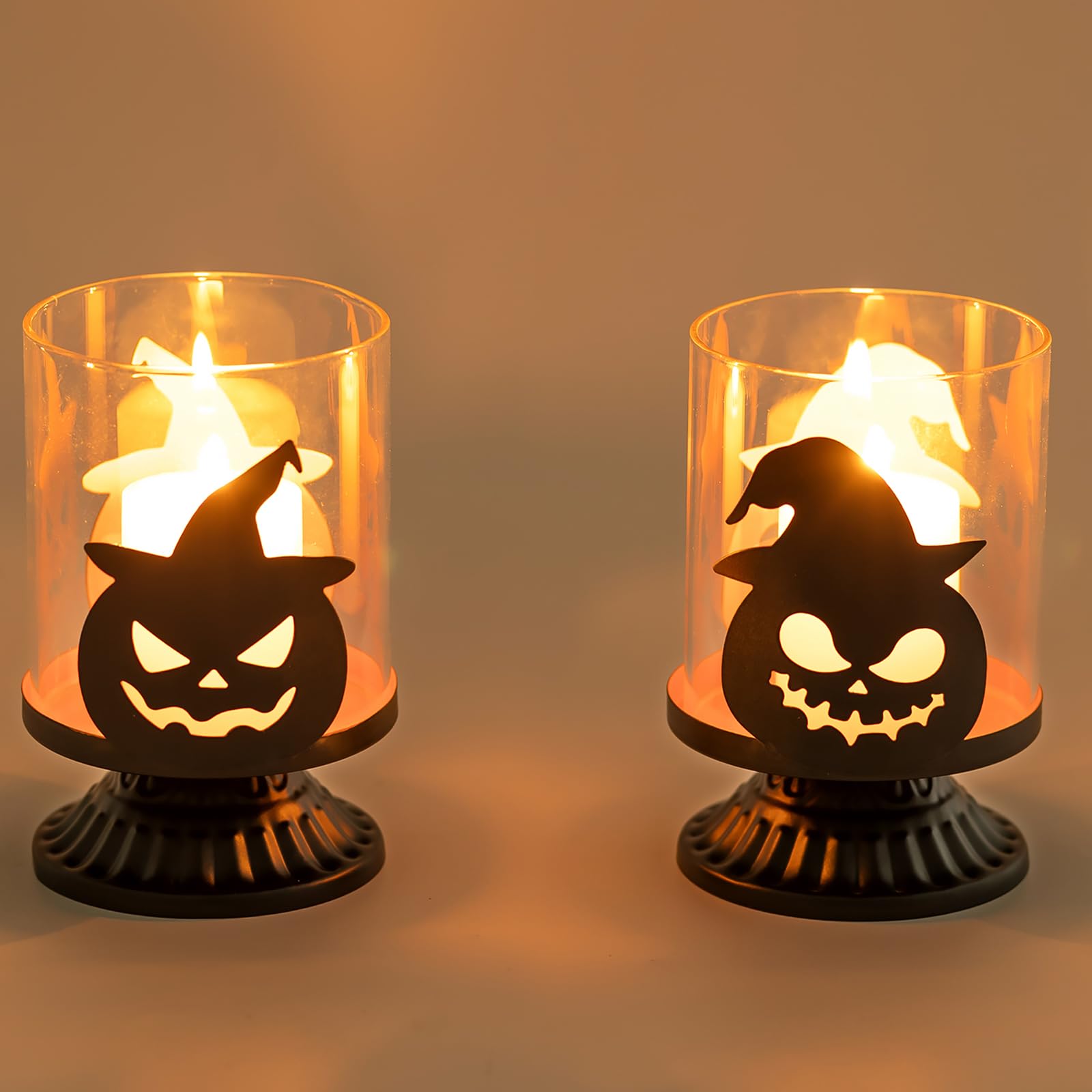 Halloween-Spinnen-Kerzenhalter Set (3 Stück) – Gruselige Tischdeko, 24 Cm, Schwarz, Für Partys & Deko