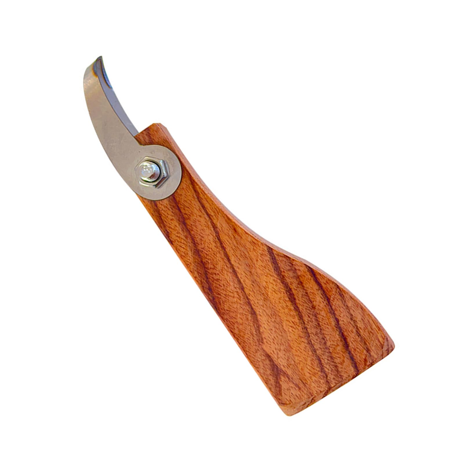 PANGBOER Stainless Steel Circular Pottery Scraping Trimmer with Wooden Handle Metal Sculpting Tool for Shaping Detailing Wood Handle Tool