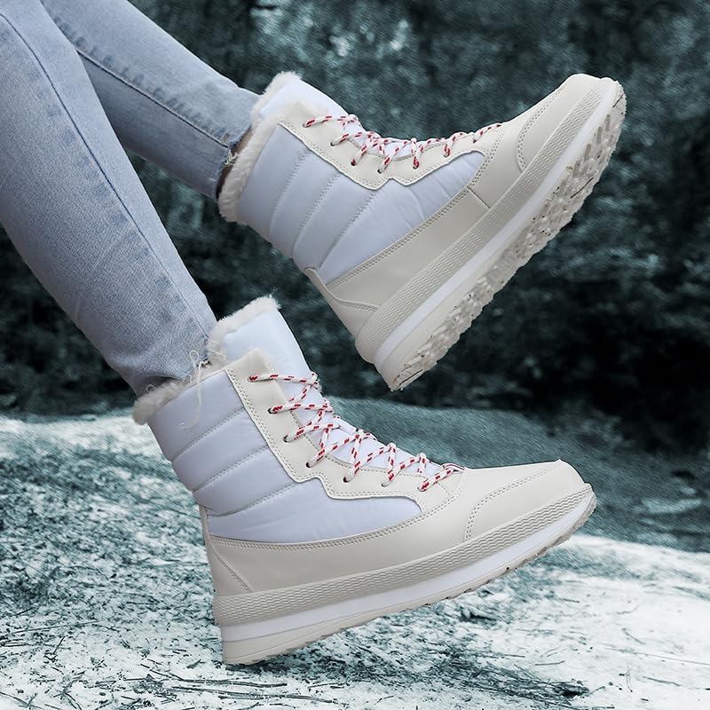 Snow Boots for Women Fur Lined Winter Boots for Women Waterproof Warmth Thickened Plus Fleece Womens Snow Boots - Image 4