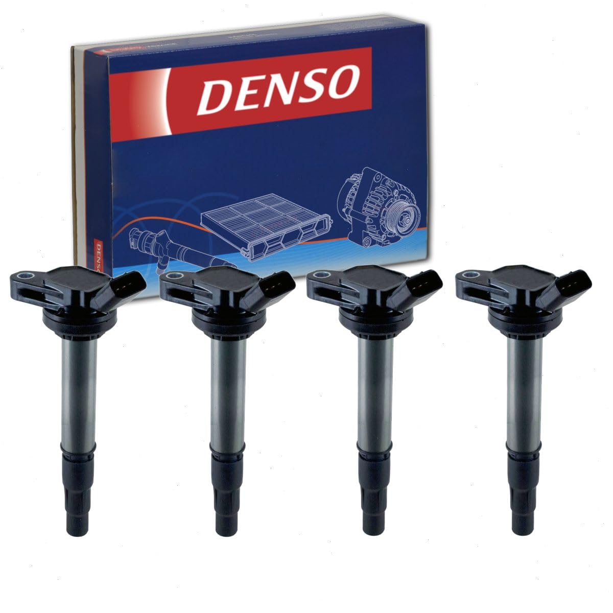 4 pc DENSO Direct Ignition Coils compatible with Toyota Prius V 1.8L L4 2012-2017