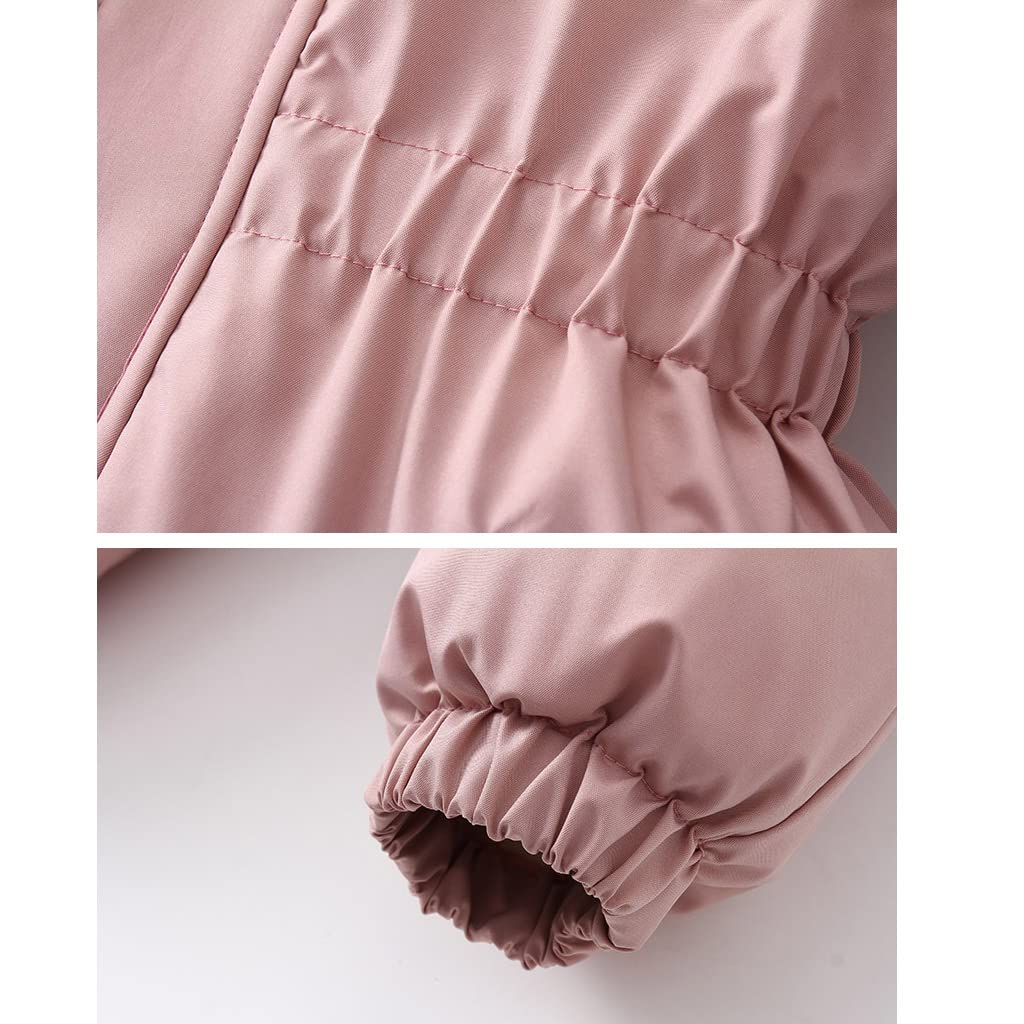 BRONG Bébé Filles Habits de Neige Barboteuse Enfant Imperméable Combinaison Vestes de Ski Garçons Toison Manteau Coupe-Vent Vêtements D'Extérieur