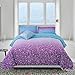 A Nice Night Girls Comforter Set Twin Size 6 Piece Bed in A Bag 3D Colorful Sparkle Galaxy Rainbow Bedding Comforter Sheet Sets for Kids,BluePurple