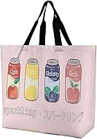Vista 1 de Bolsas reutilizables para comestibles, bolsas de compras reutilizables plegables con asas, bolsa de comestibles resistente para comestibles kawaii