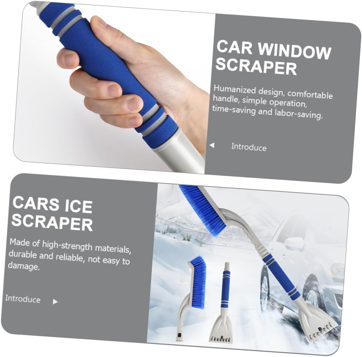 Snow Shovel Car Window Ice Scraper Brush Multi-Purpose for Effortless Cleaning