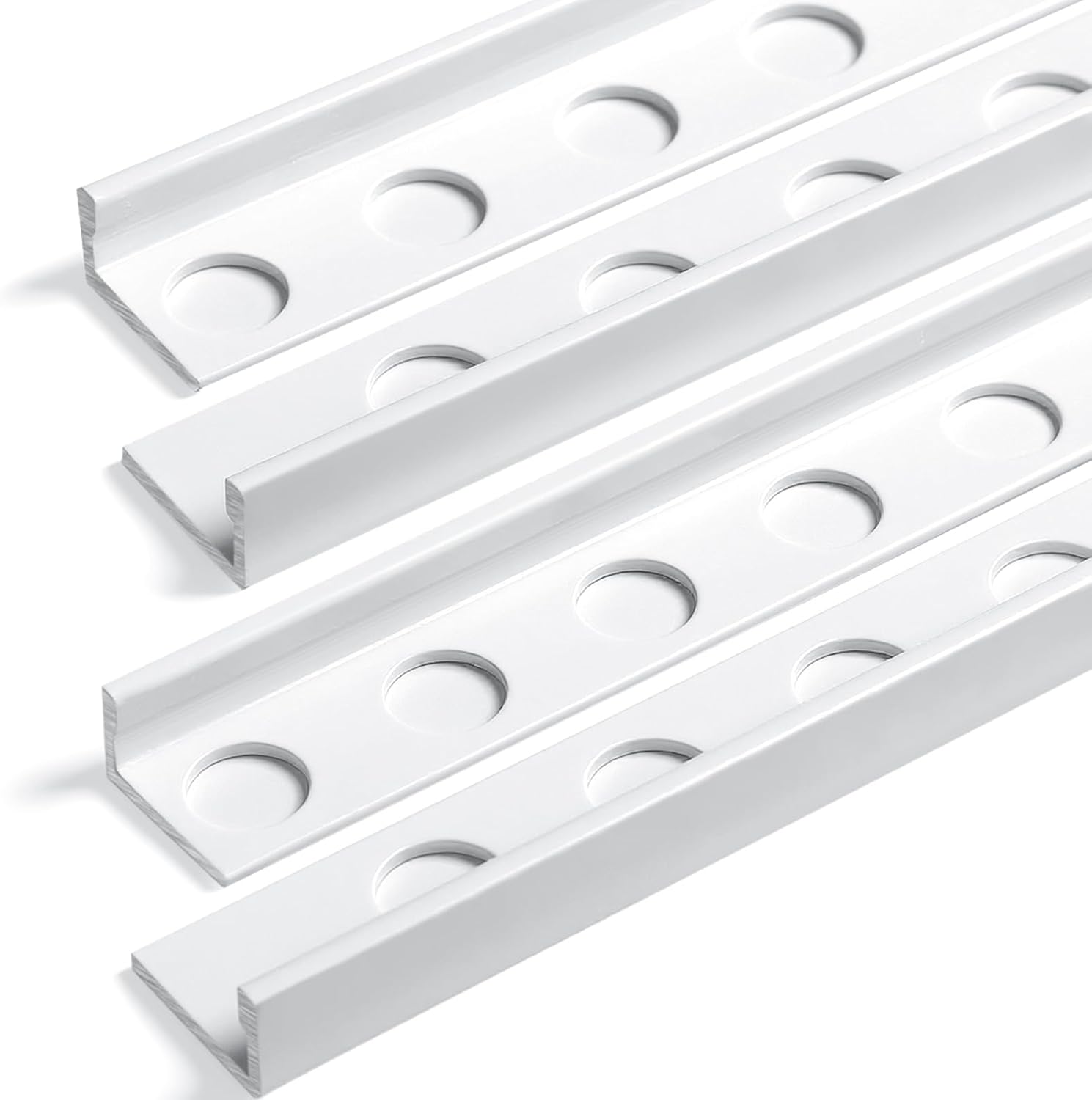 Blulu 4 Pcs Aluminum L-Shaped Tile Edging Trim 49-1/4 in. Metal Tile Edging Trim Wall Corner Guard Protector with 90° Angle for Outer Corners Kitchen Countertops Decorations(White,3/8 in.) White 3/8 In
