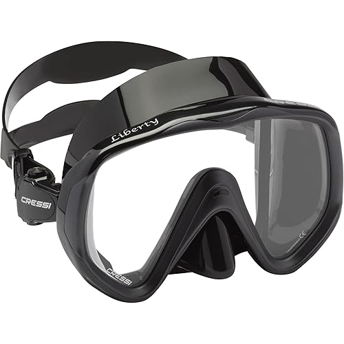 Cressi Perfect View Scuba Diving, Snorkeling Mask in Pure Comfortable Silicone - Available with Different Panoramic Lenses - Liberty: Designed in Italy