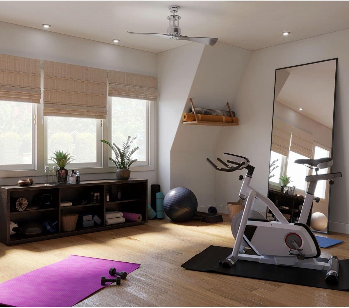 Progress Lighting P2570-09 Protruding Mount, 2 Silver Blades Ceiling fan, Brushed Nickel