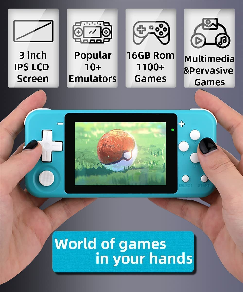 Console per Videogiochi Portatili retrò da 3 Pollici Giochi Classici Integrati Batteria Ricaricabile Console per Videogiochi Portatili in Stile Portatile F,Regalo di Natale per Bambini