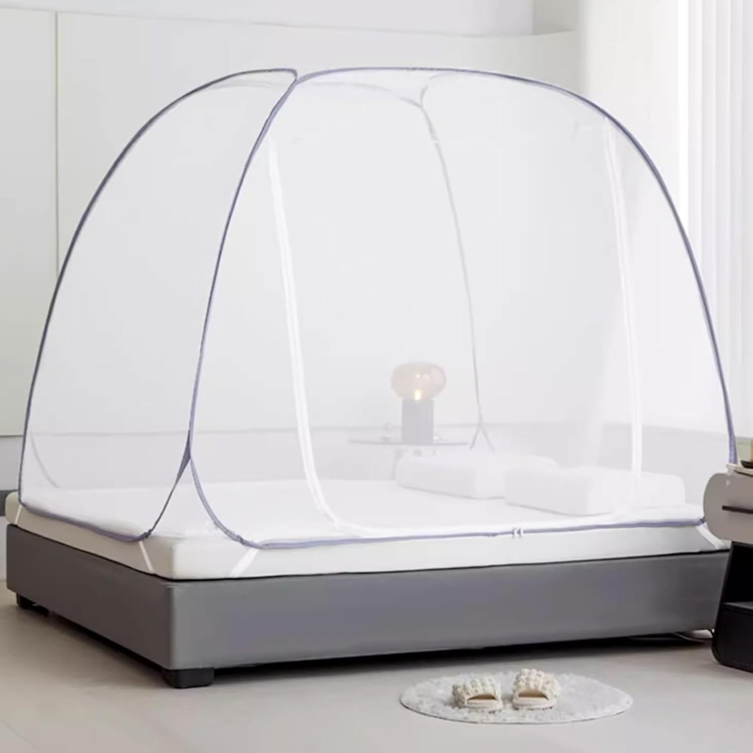 Portable Polyester Folding Mosquito Net Tent Single Door Mosquito Nets Breathable Family Mosquito Net Bed Portable Mosquito Tent Stable