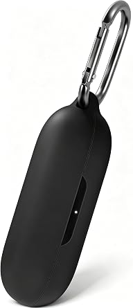 Geiomoo Silicone Case for Anker Soundcore V30i, Protective Cover with Carabiner Black