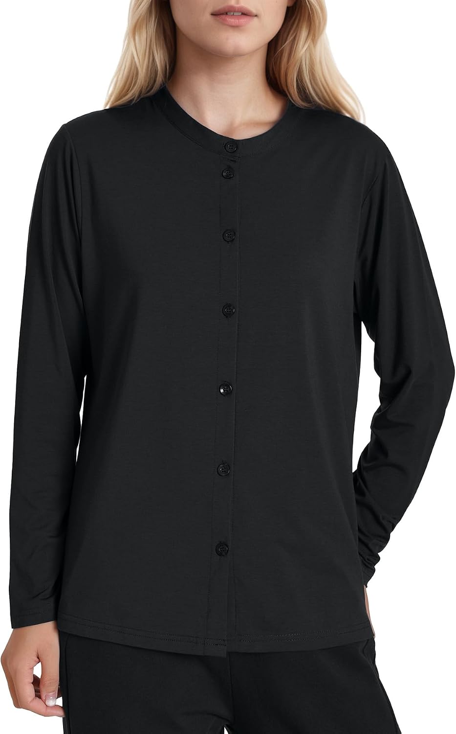 Women's Bamboo Viscose Button Down Cardigan Long Sleeve Pajama Top
