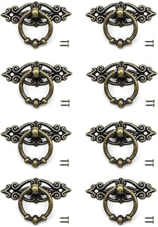 Retro Maniglie e Pomelli Cassetti, 8Pcs Retro con Maniglia Pomelli, Antico Bronze Manopole Armadio Cassetto porta, Credenza Anello Maniglia, per Ante, Armadi da Cucina, Cassettiere