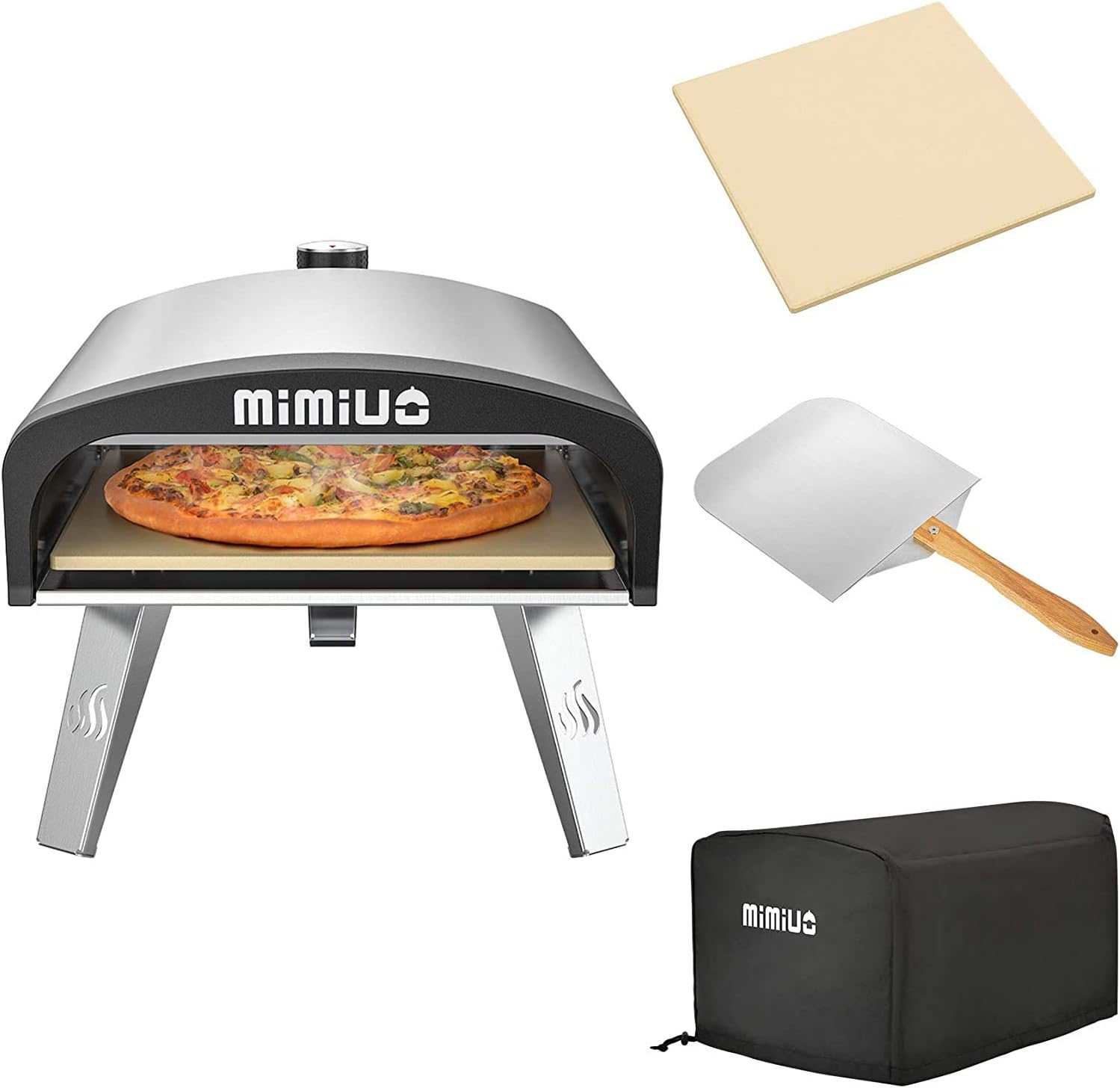 BURNHARD Pizzaofen Outdoor Nero Version 2022 inkl. Pizzaschieber