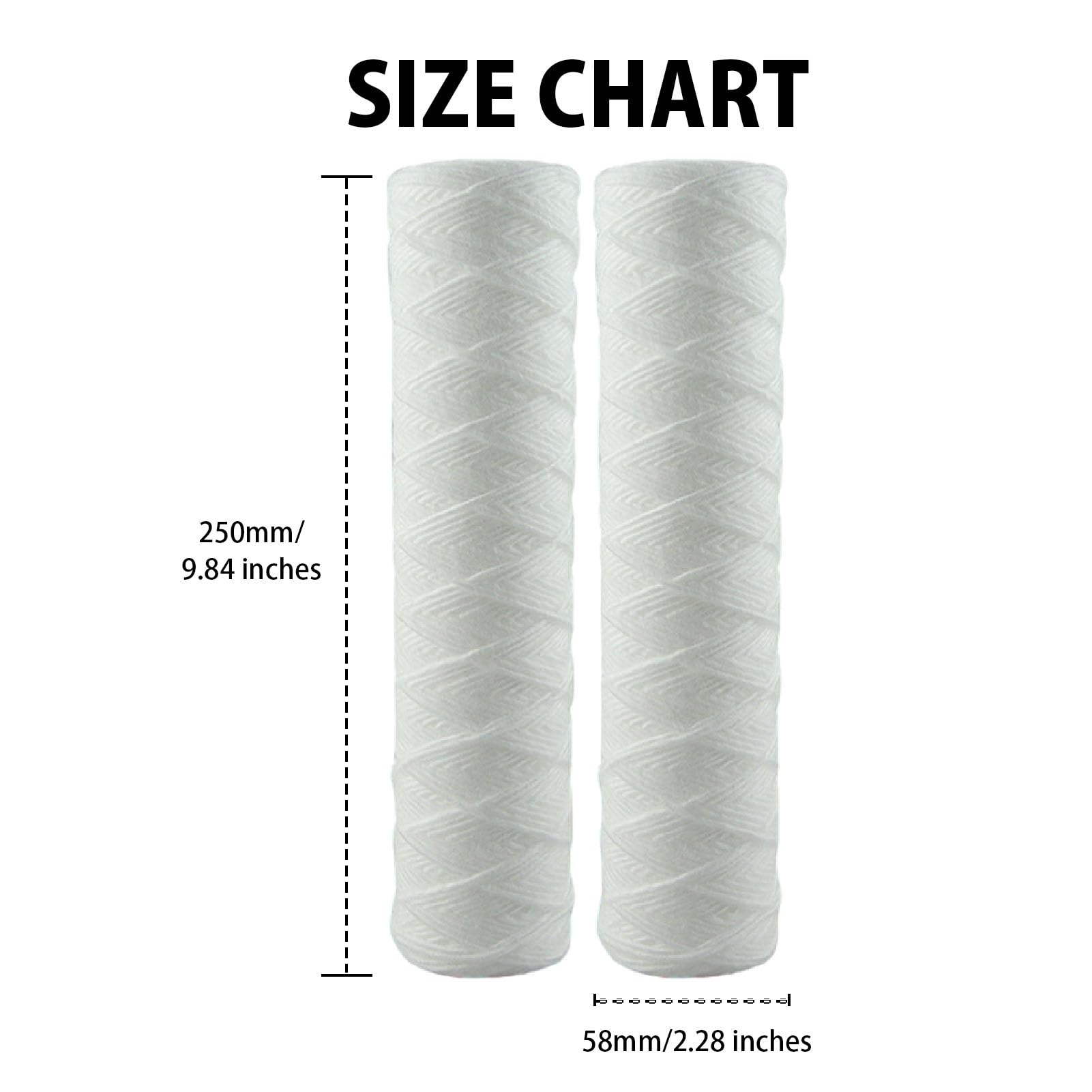 Filtro acqua per tutta la casa con filo avvolto 5 micron, 10"x4,5", 10 cartucce ricambio universali per sedimenti, per filtro per acqua ricambio per lavello