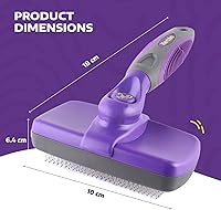 Vista 17 de Hertko - Cepillo metálico suave autolimpiante para mascotas, para cepillar pelo corto y largo de gatos y perros, cepillo, peine, rastrillo