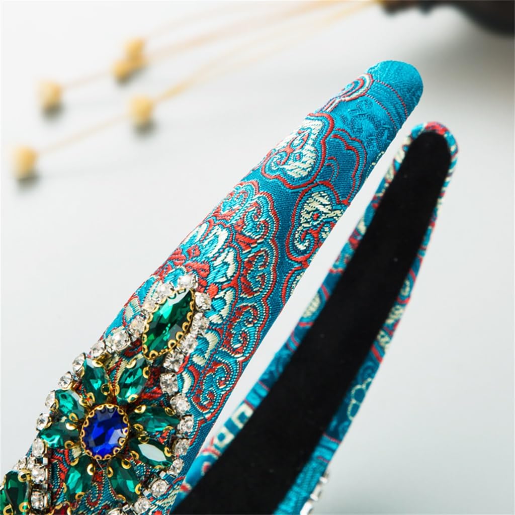Hair Bands for Women Vintage Wide Side Diamond Accessories High Cranial Top image 4