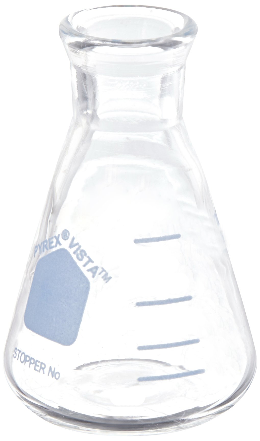 Corning Pyrex vista cristal de borosilicato de boca estrecha matraces Erlenmeyer con Heavy Duty borde