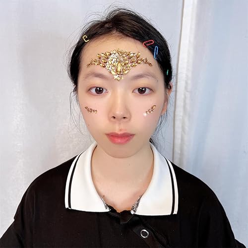 Miniatura 2 de Joyas de la cara para el maquillaje Festival Boda Cara Gemas Temporales Tatuajes Sirena Halloween Bindi Fusión Headpiece Body Jewellery bindi face